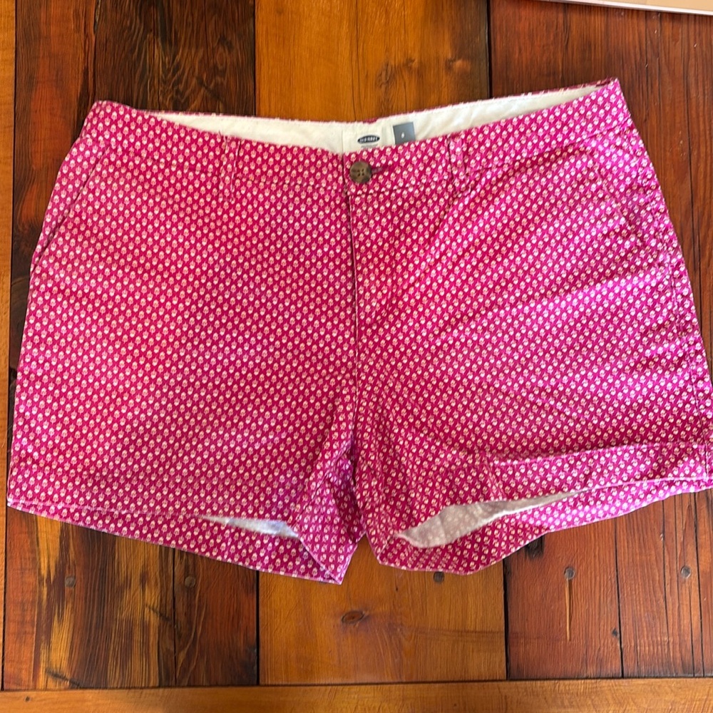 Old Navy pink floral shorts cotton size 8